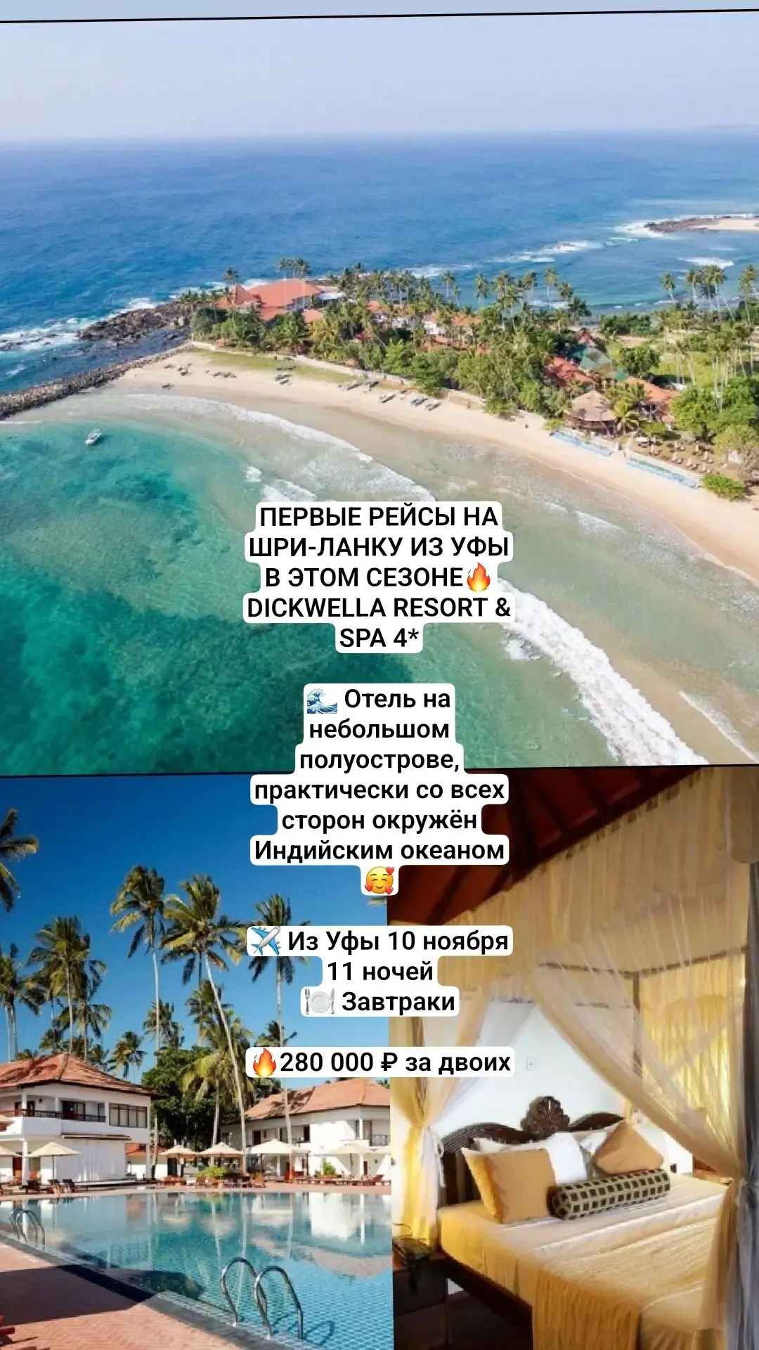 🌴 ПЕРВЫЕ РЕЙСЫ НА ШРИ-ЛАНКУ ИЗ УФЫ В ЭТОМ СЕЗОНЕ🔥
