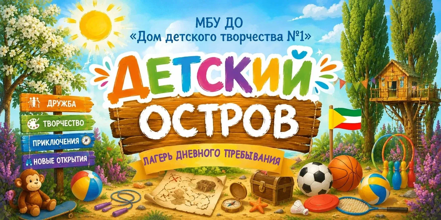 🌞 Открытие лагеря дневного пребывания «Детский остров» 🌞Дорогие дети и родители!