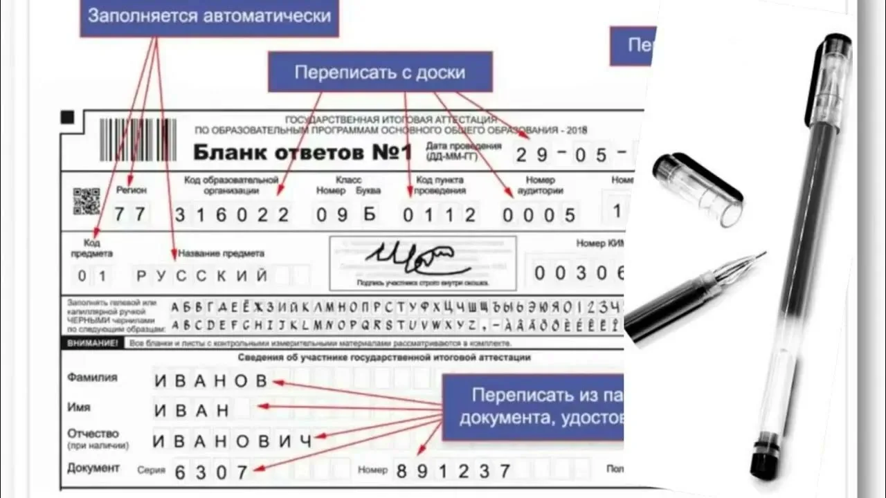 Правила заполнения Бланков ответов на ОГЭ
