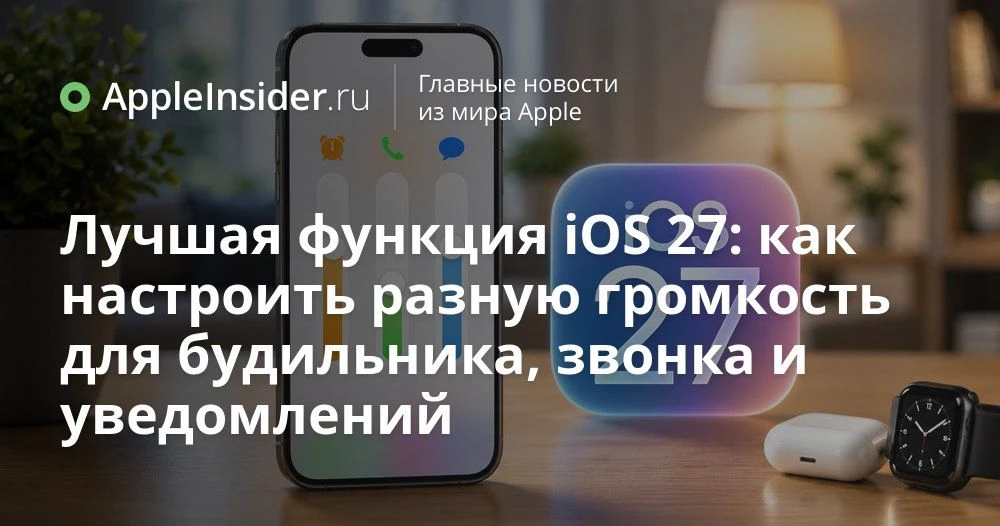 iOS 27: как на iPhone поменялись настройки громкости будильника, звонка и уведомлений

Каждый раз, к