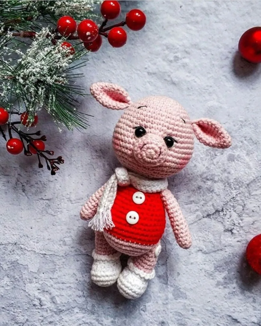 🐽 Хрюшка описание.
Автор : tkostochenkova.

Мы вконтакте | Вяжем игрушки  🧶