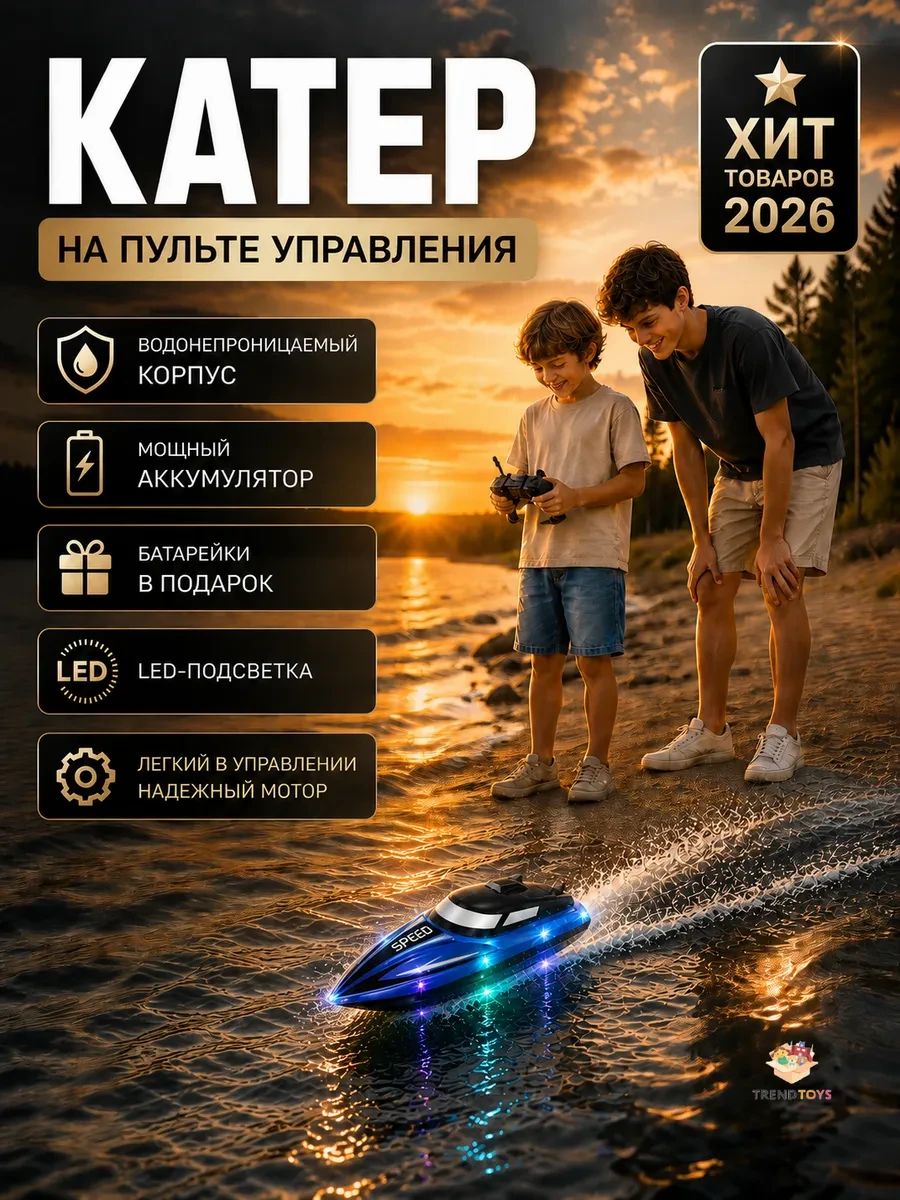 ⚡️ Лодка на пульте управления, катер на радиоуправлении, TrendToys