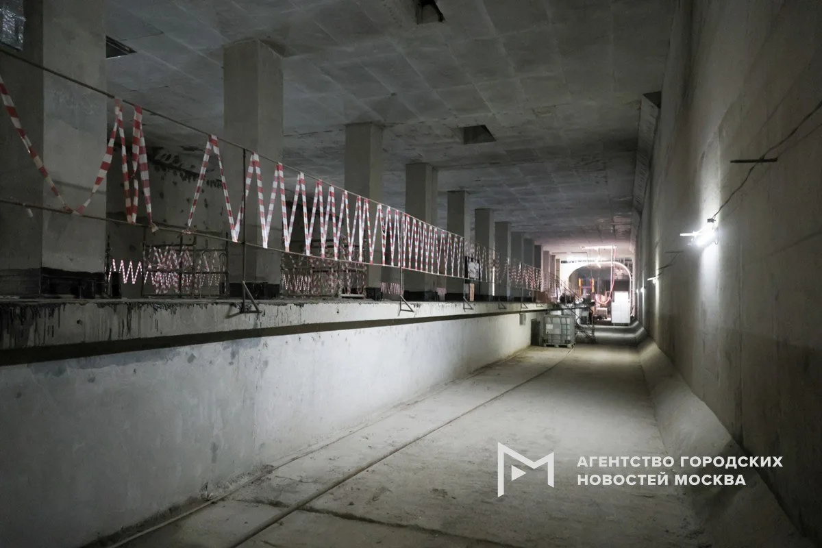 Строительство станции метро «СберСити» Рублeво-Архангельской линии в районе Кунцево на западе столиц
