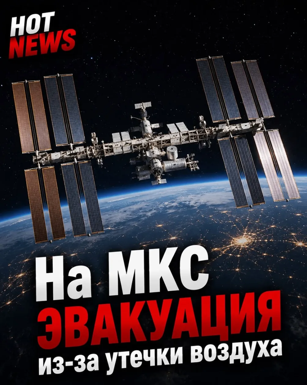 На МКС произошла утечка воздуха в российском сегменте станции.