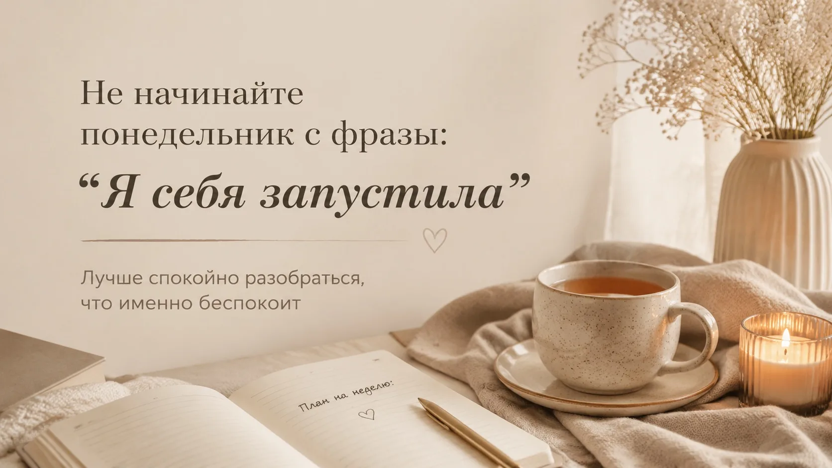 Завтра понедельник. Только не начинайте с фразы «я себя запустила»