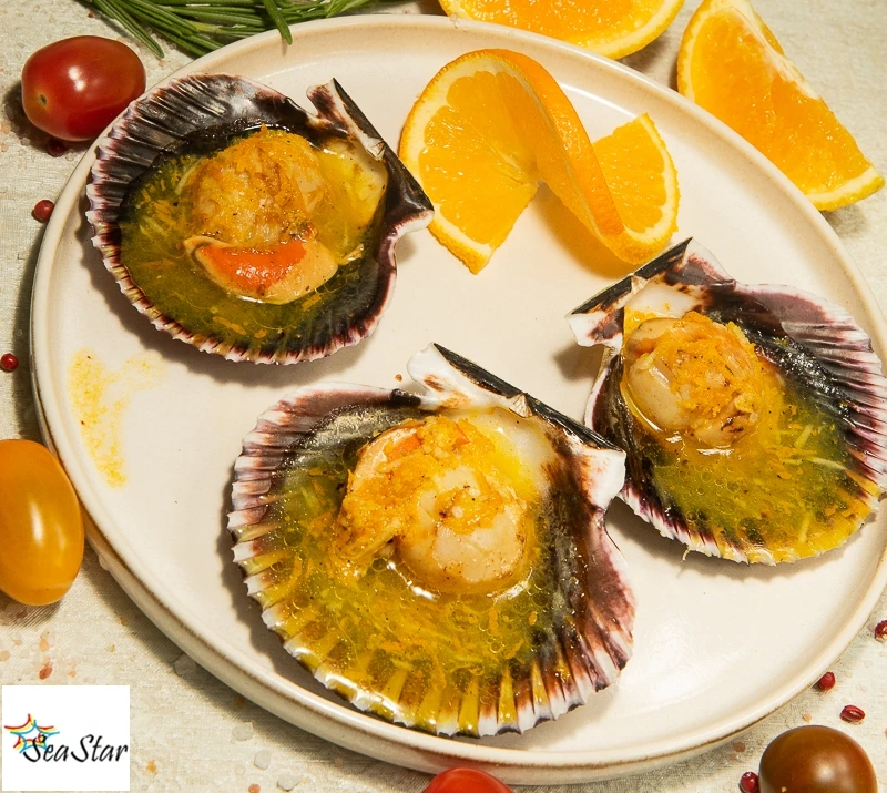 🍽️ Запечённые гребешки с апельсином и миндалем от компании СиаСтар (Sea Star) — ознако...