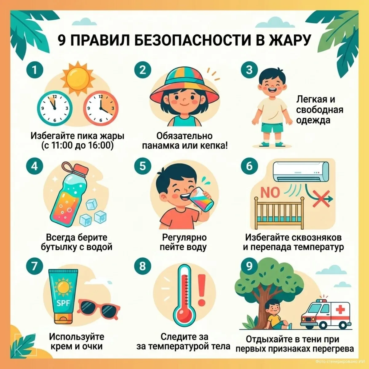 Лето в самом разгаре! ☀️

А значит, настало время освежить в памяти правила безопасности в жару. Мы 