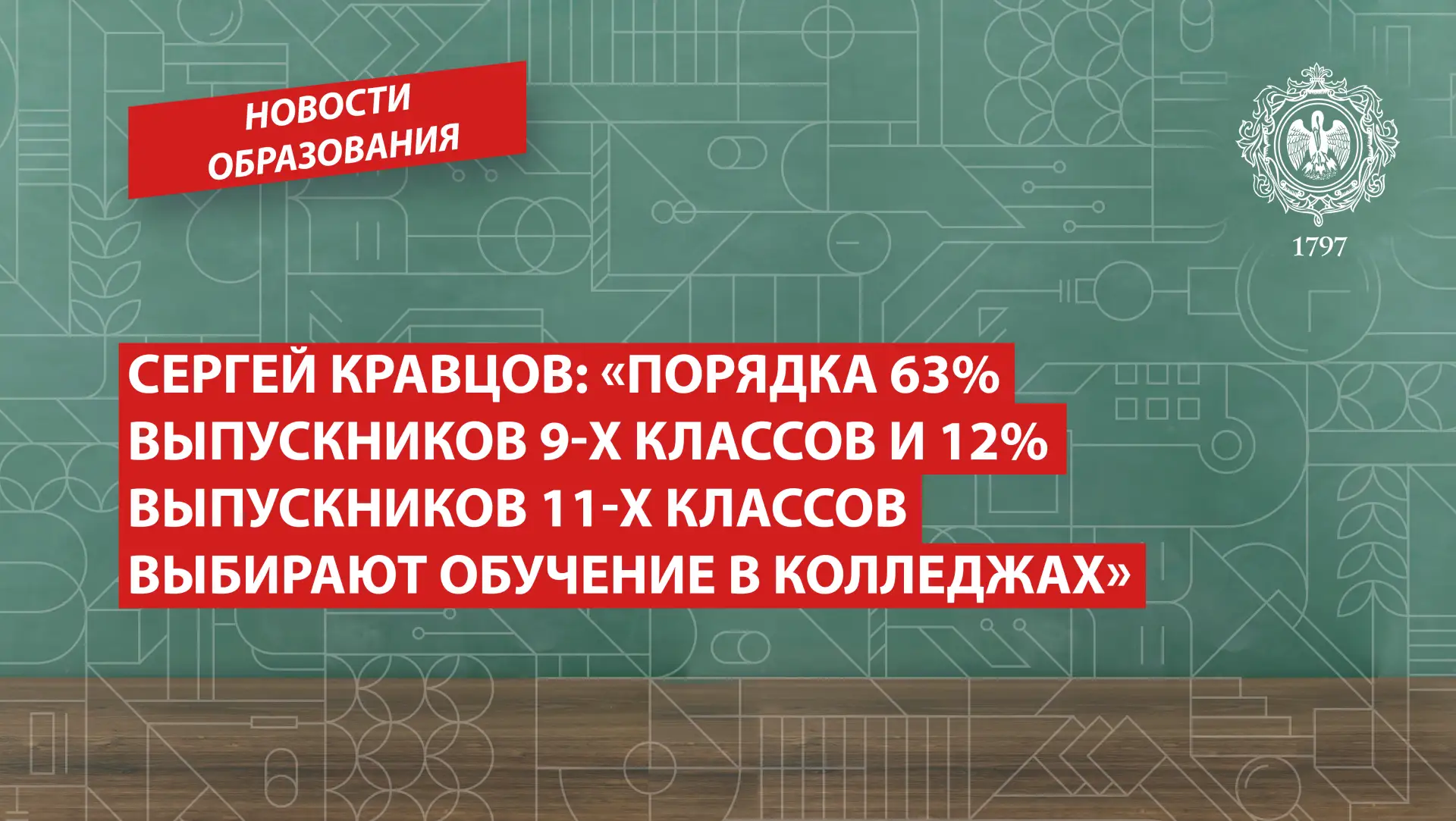 Сергей Кравцов: «Порядка 63% выпускников 9-х классов и 12% выпускников 11-х классов выбирают обучени