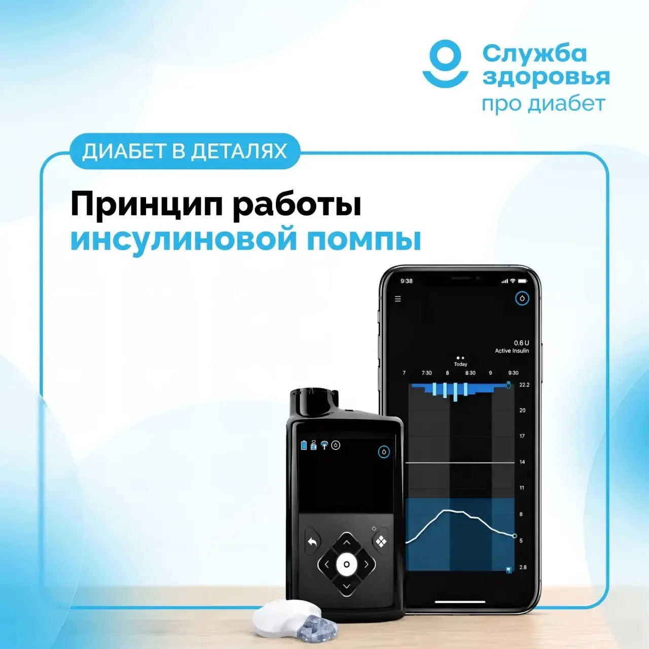 ПРИНЦИП РАБОТЫ ИНСУЛИНОВОЙ ПОМПЫ