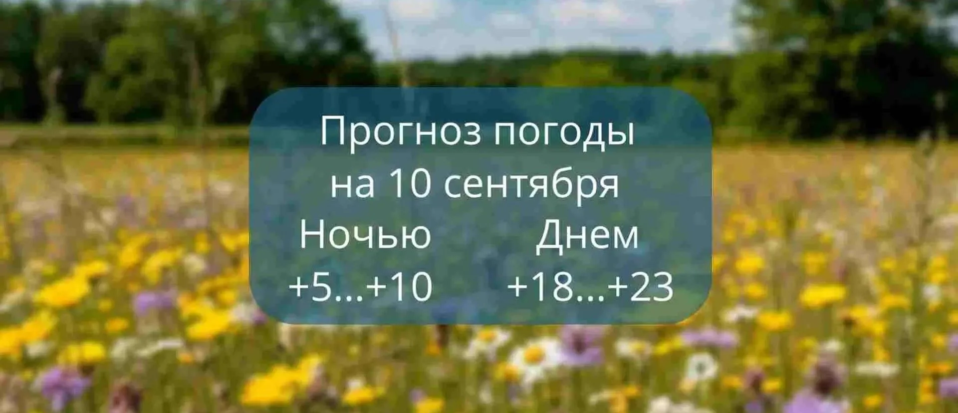 Прогноз погоды на 10 сентября