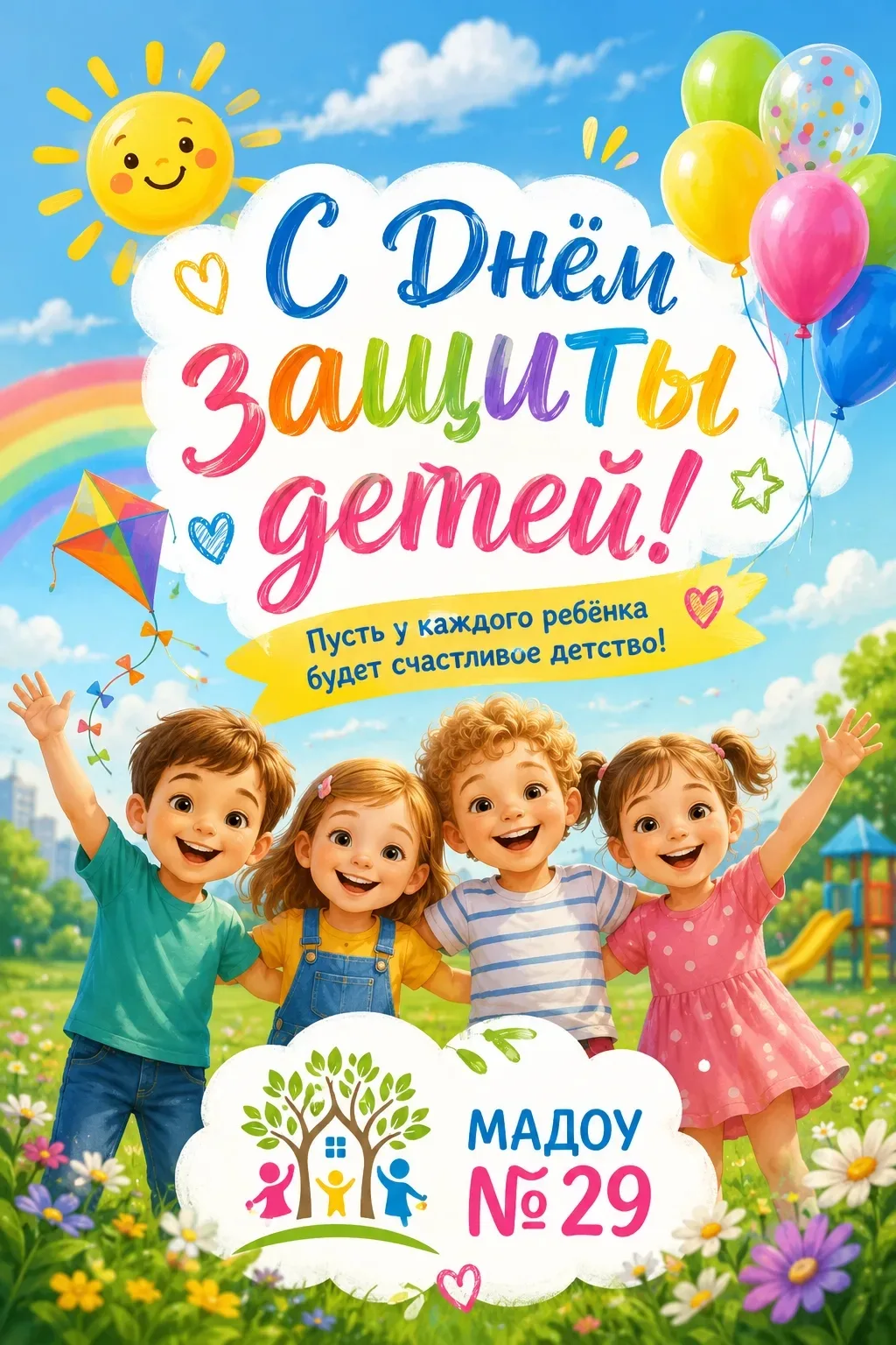 С Днём защиты детей! 🌸

Поздравляем всех ребят и взрослых с праздником! Дети — это самое ценное, чт