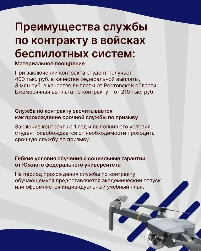 Прохождение службы по контракту в войсках беспилотных систем — это возможность совмести...