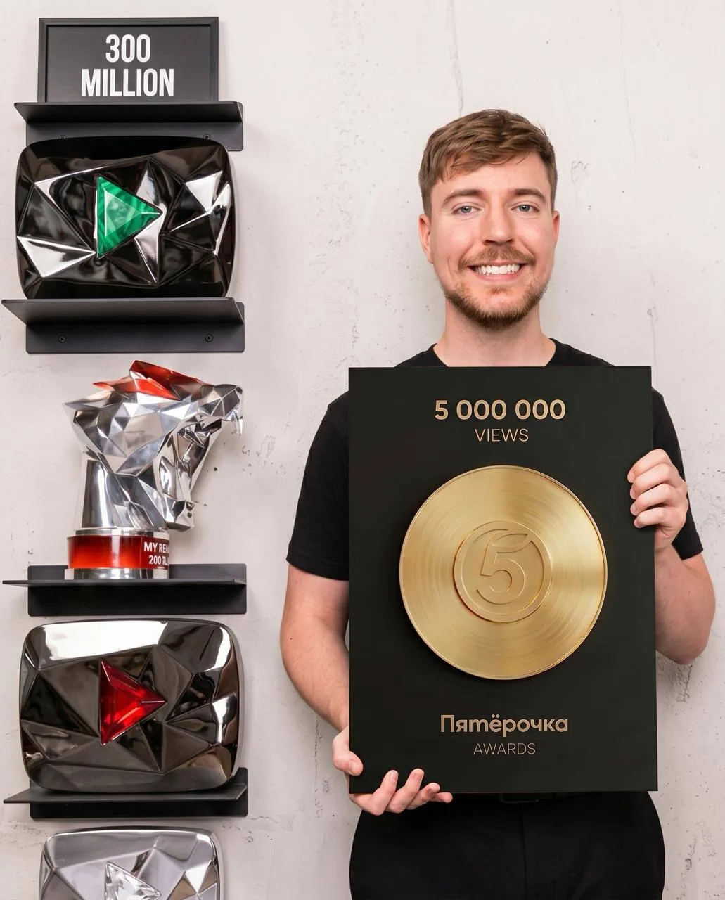 Спустя сутки после вручения новой кнопки от YouTube MrBeast наконец-то получил действительно важную 