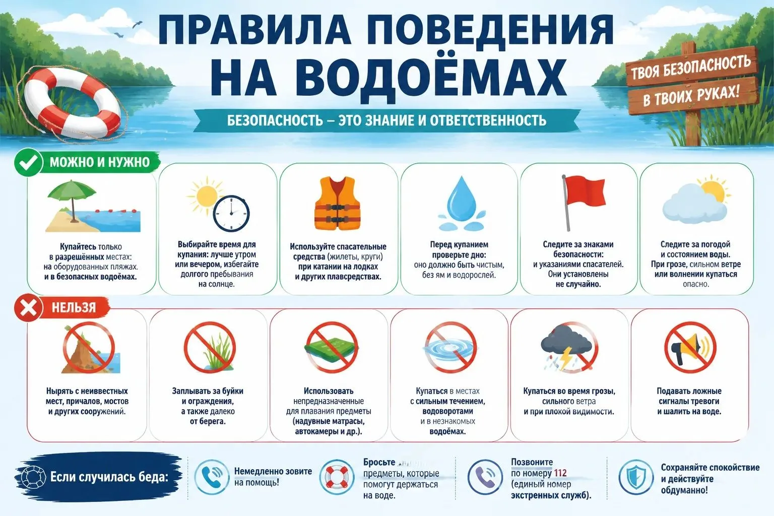 🌊 Безопасность на водоёмах