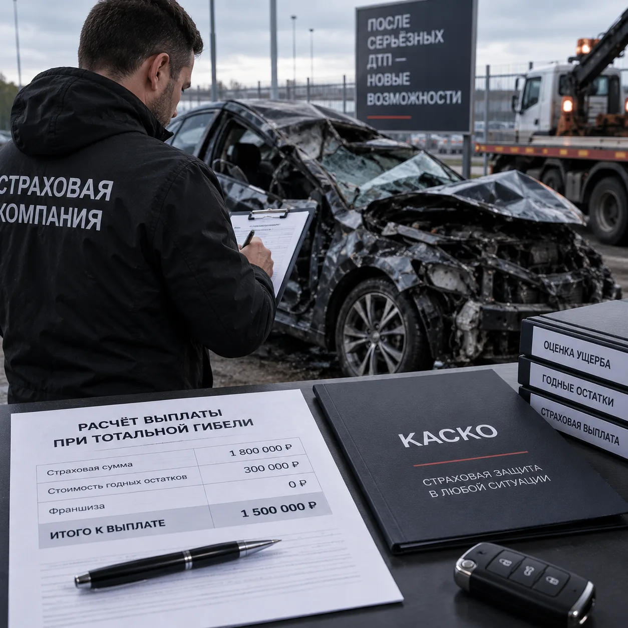 Тотальная гибель авто: как рассчитывается выплата по КАСКО?