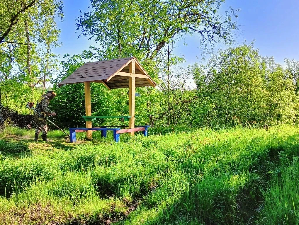 🌿 В Ленинском участковом лесничестве — 
очередной покос травы вокруг мест отдыха в лесу! 🌳

Наши с
