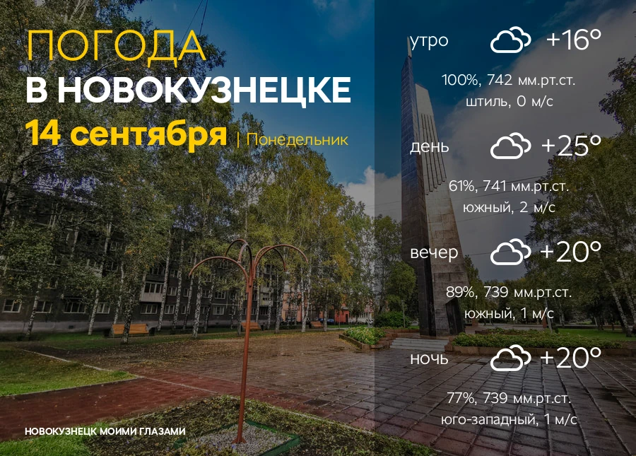 Завтра, 14 сентября в Новокузнецке: