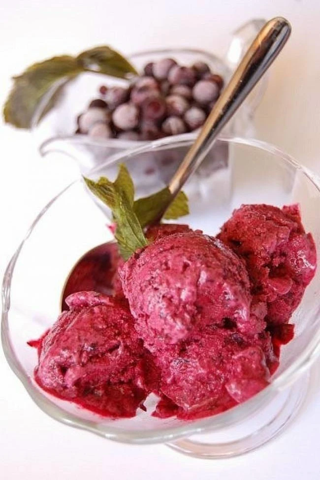 🍧 Мятное сорбе из черной смородины и вишни