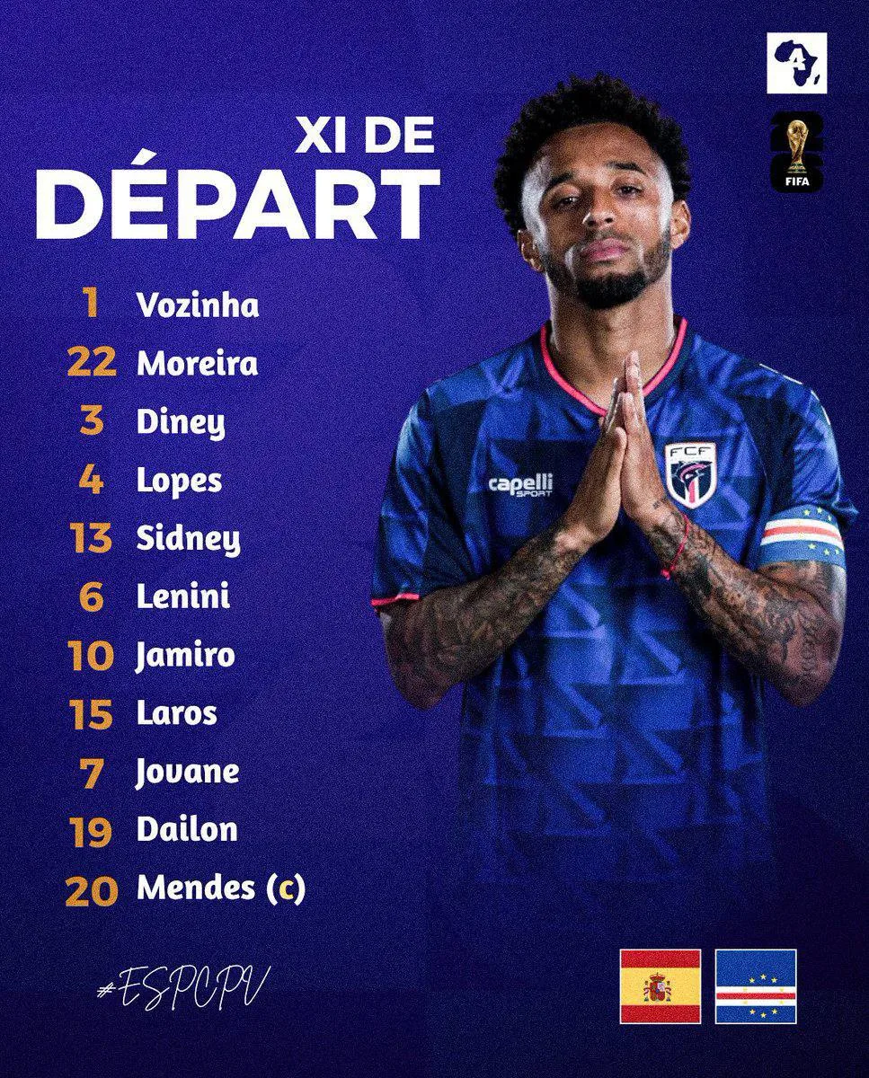 ⚽️х 🇨🇻 Ленини – в старте на матч с Испанией. Беншимол из «Акрона» на скамейке