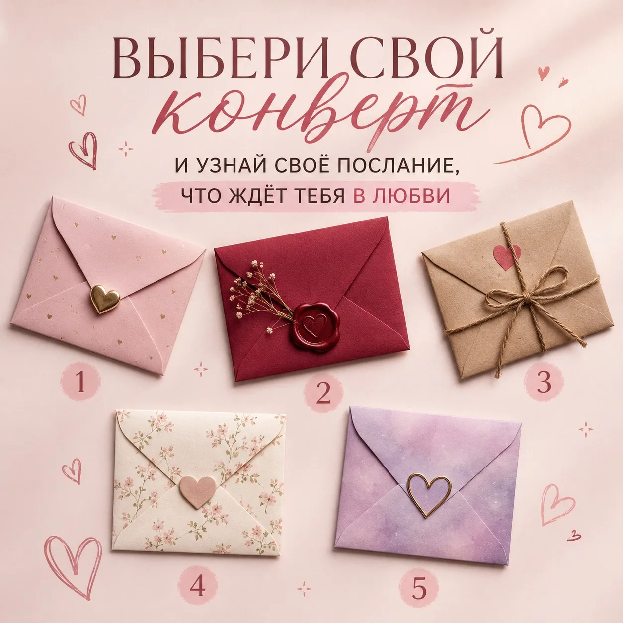 Послание о любви для тебя ❣️  💌 Перед тобой 5 конвертов — и только один откликнется именно тебе.  В 
