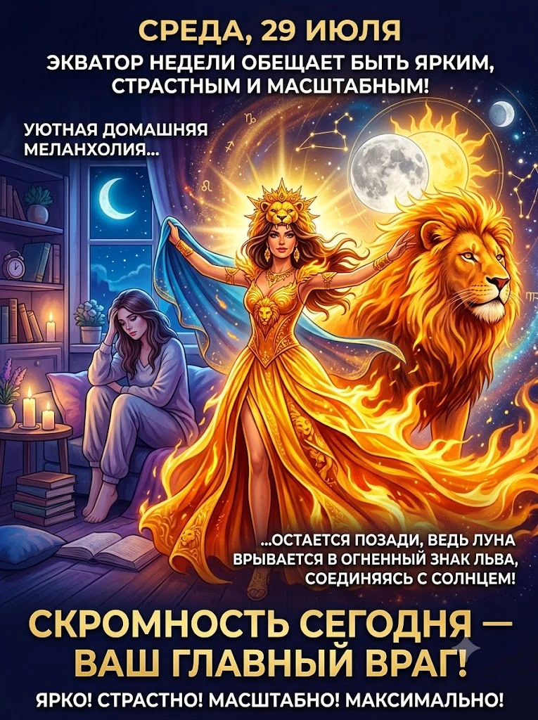 🌟 ГОРОСКОП НА 29 ИЮЛЯ 🌟

Идеальный день для презентаций, запуска проектов, роскошного шопинга и ро