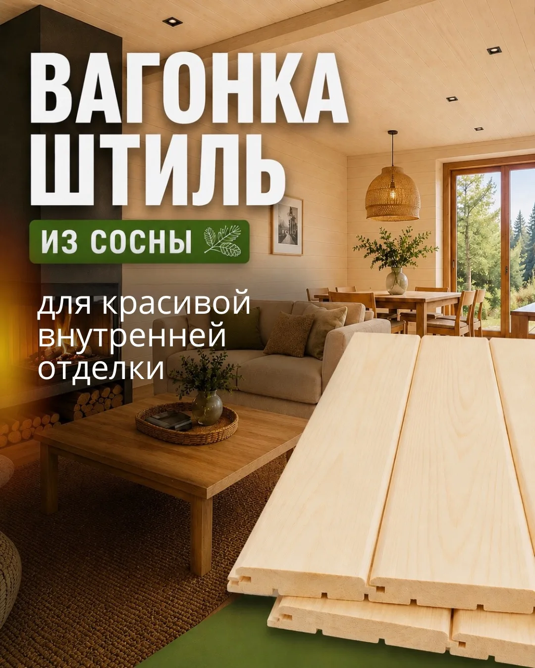 Вагонка штиль из сосны – отличный выбор для декоративной отделки стен и потолков в доме 🌿