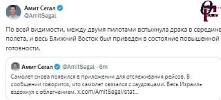 ✈️ Драка в кабине: рейс Дубай — Тель-Авив подал сигнал захвата