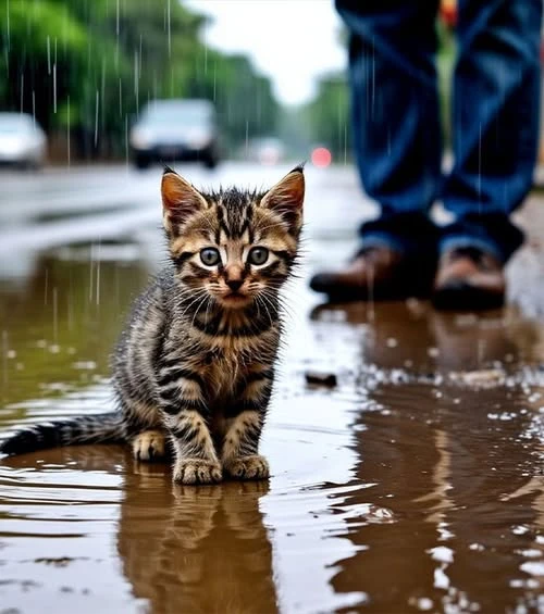 Олег терпеть не мог котов. Грязный комок у дороги осуществил невозможное…
 
Дождь хлестал с небес, с