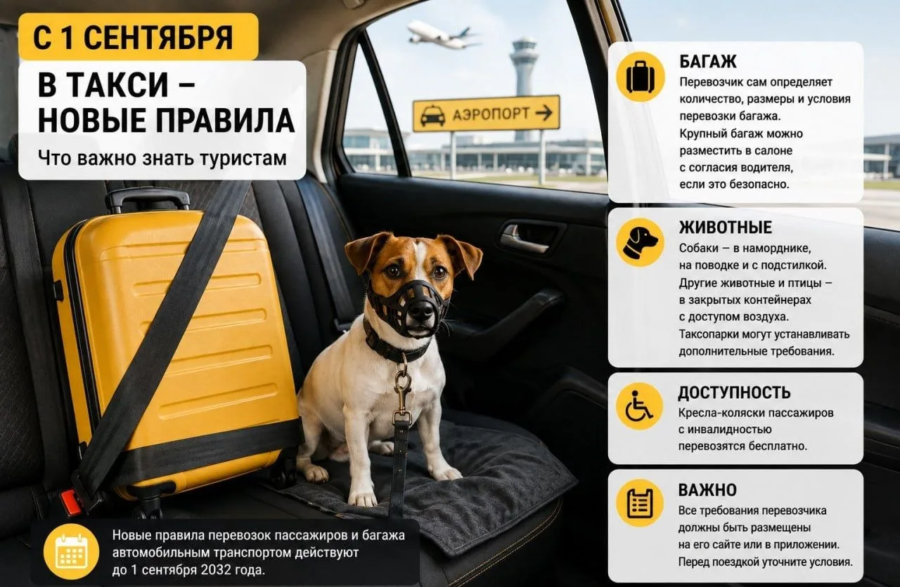 С 1 сентября поменяются правила перевозки багажа в такси. Узнали, на что надо обратить ...