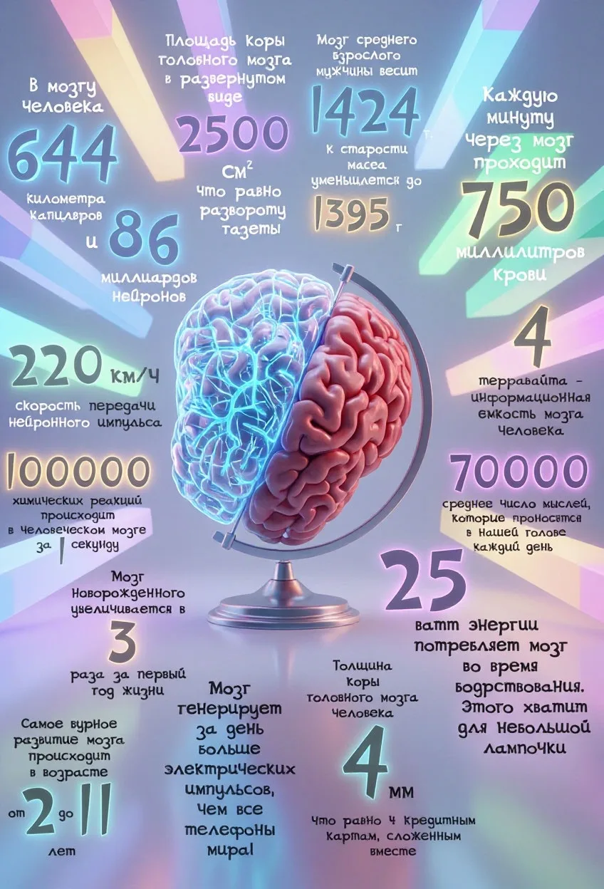 🧠 Интересные факты про наш мозг 🧠