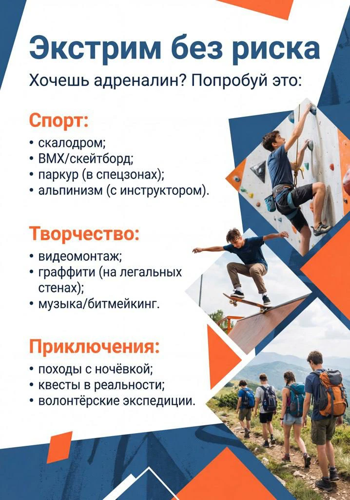 Ты хочешь быть крутым? Ты хочешь испытывать адреналин? Это нормально! Есть способы делать это без ри