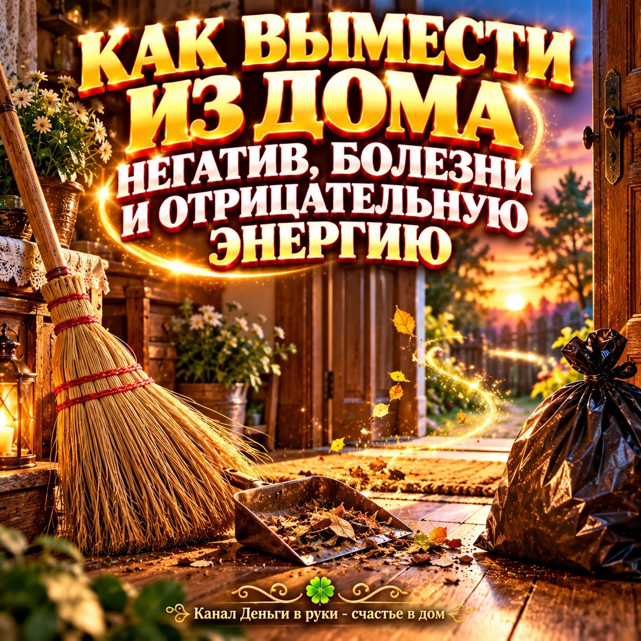 На убывающей Луне подметите дом от дальних комнат к входной двери. Весь мусор соберите ...