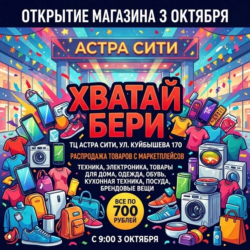 Клад на Куйбышева, 170! Магазин «Хватай-Бери» в «Астра Сити»!