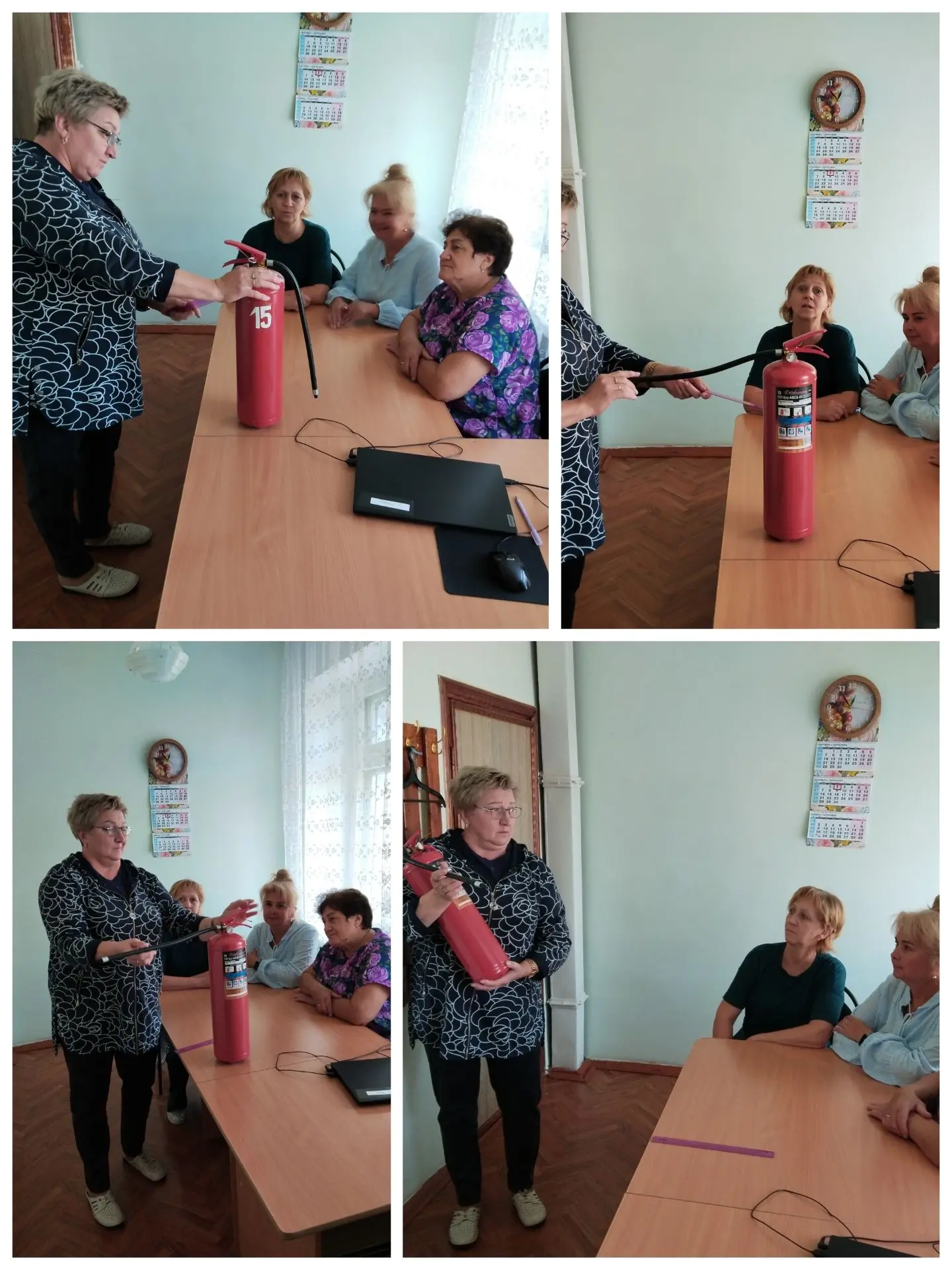 В рамках месячника по безопасности, прошло практическое занятие по использованию огнету...