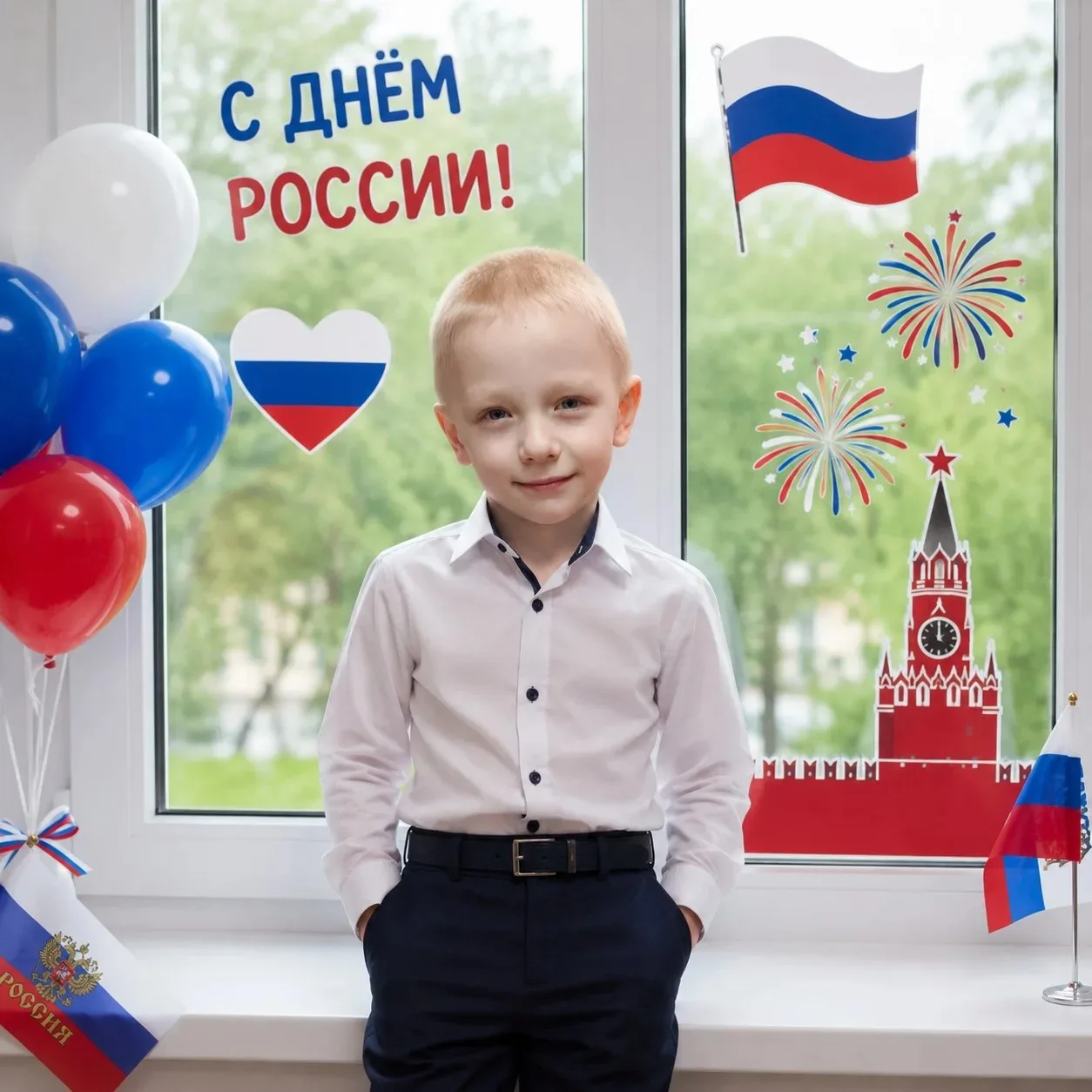 МБДОУ Воротынский детский сад №2 "Светлячок" участвует в акции "Окна России". Воспитанник средней гр