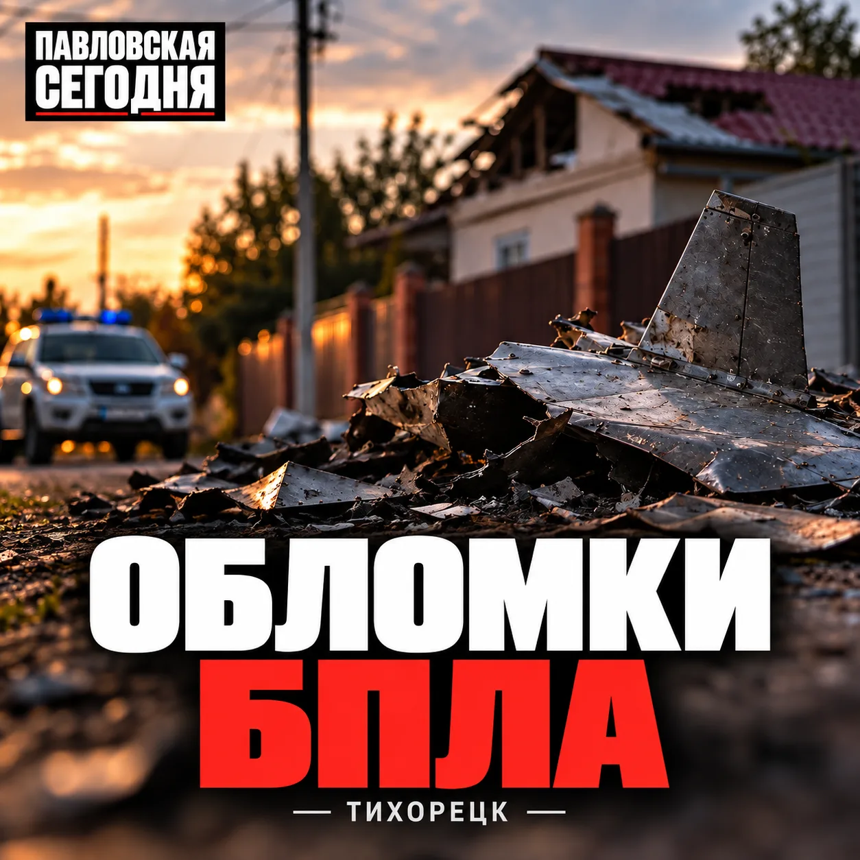 🚨 В Тихорецке по девяти адресам нашли обломки БПЛА