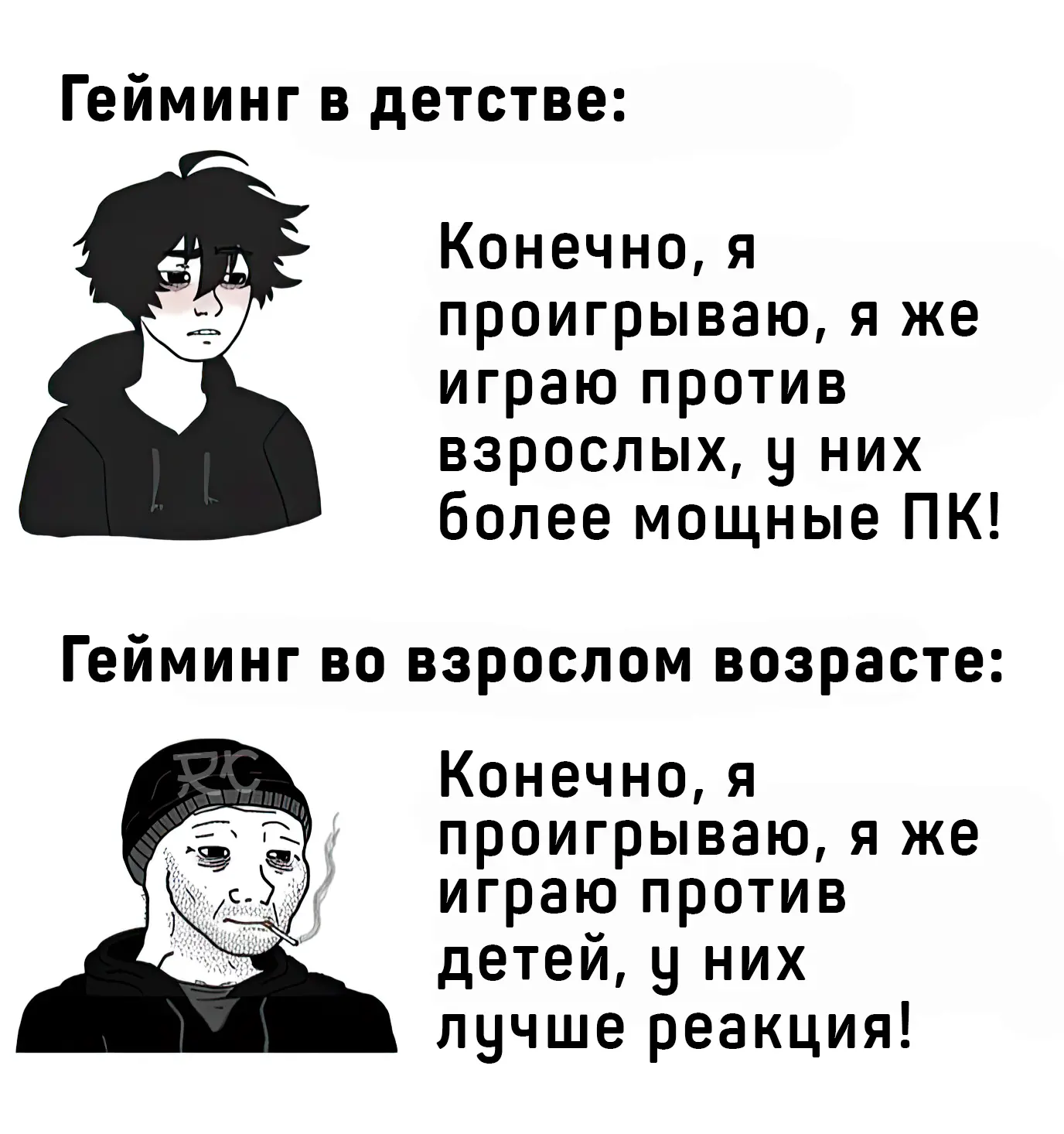 Оправдания геймеров всех возрастов 😄