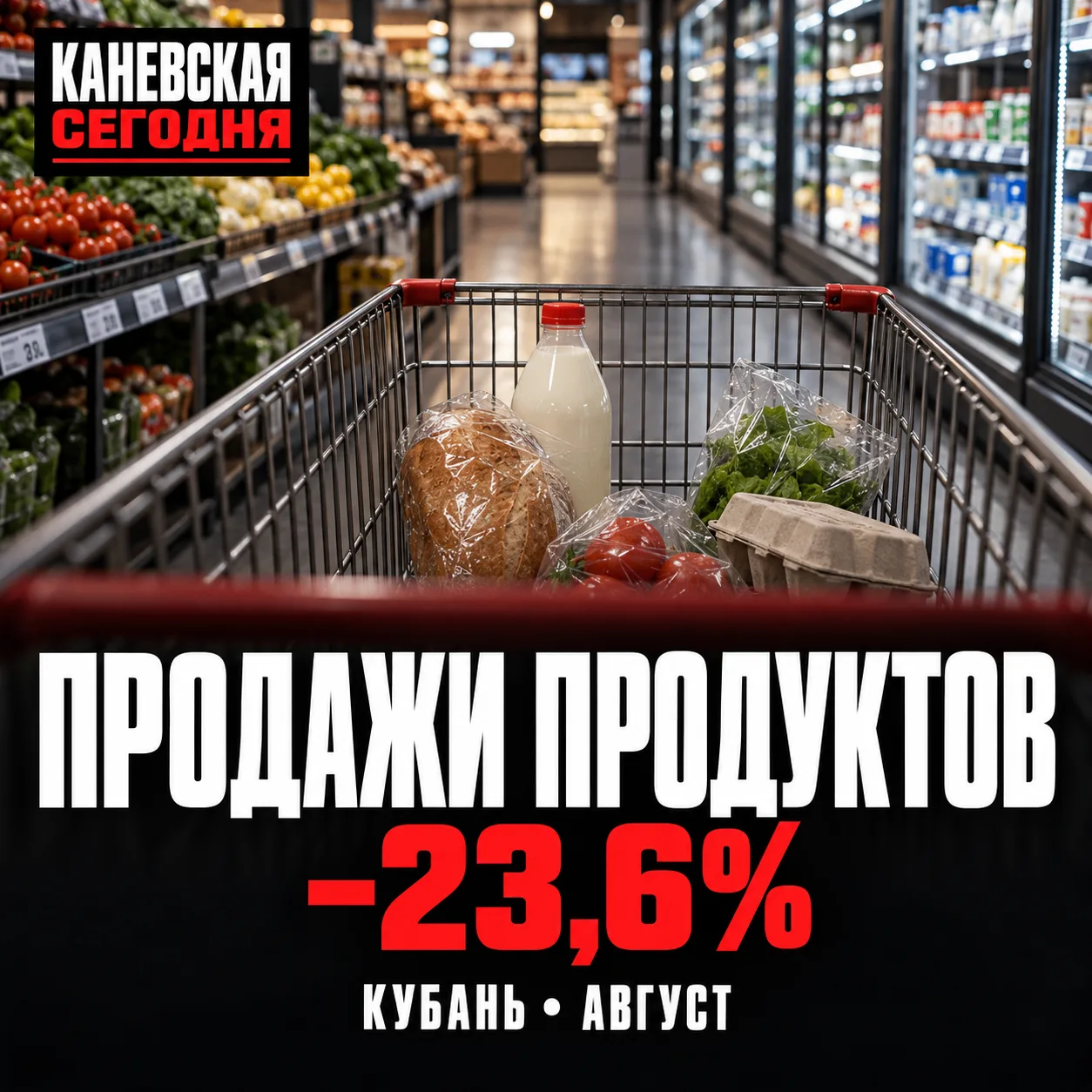 🛒 Продажи продуктов на Кубани упали почти на четверть