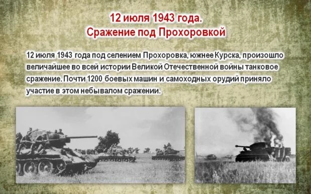 12 июля - памятная дата военной истории Отечества. В этот день в 1943 году под Прохоров...