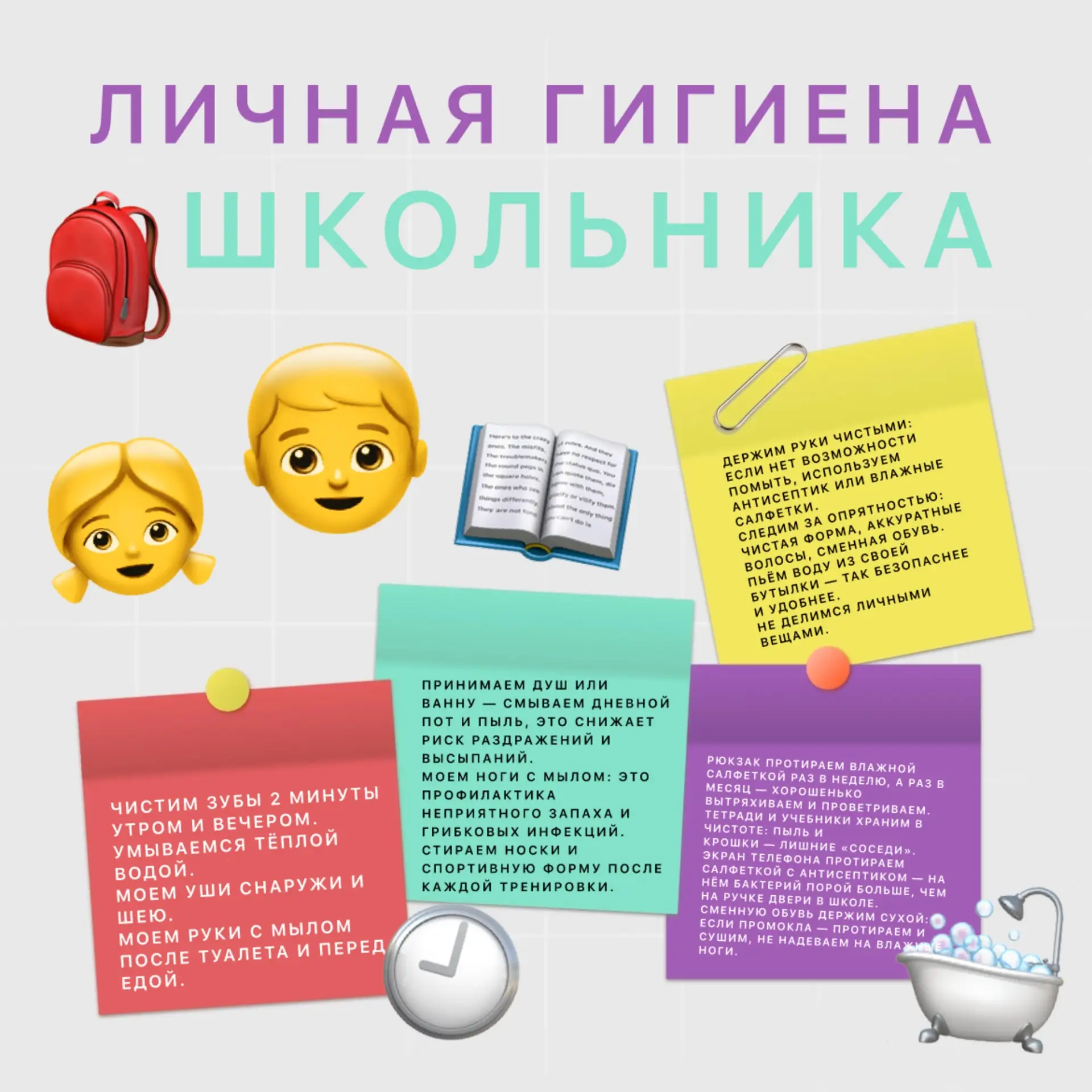 🧼 ЛИЧНАЯ ГИГИЕНА ШКОЛЬНИКА: ПРОСТО И ПО ДЕЛУ 🧒🏻👧🏻
