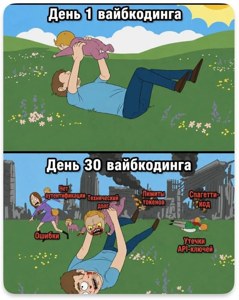 Типичная эволюция вайбкодинга 😁