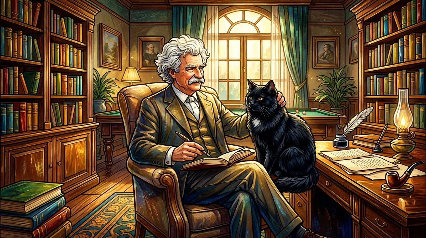 Марк Твен и кот Бамбино 🐈🖋️❤️