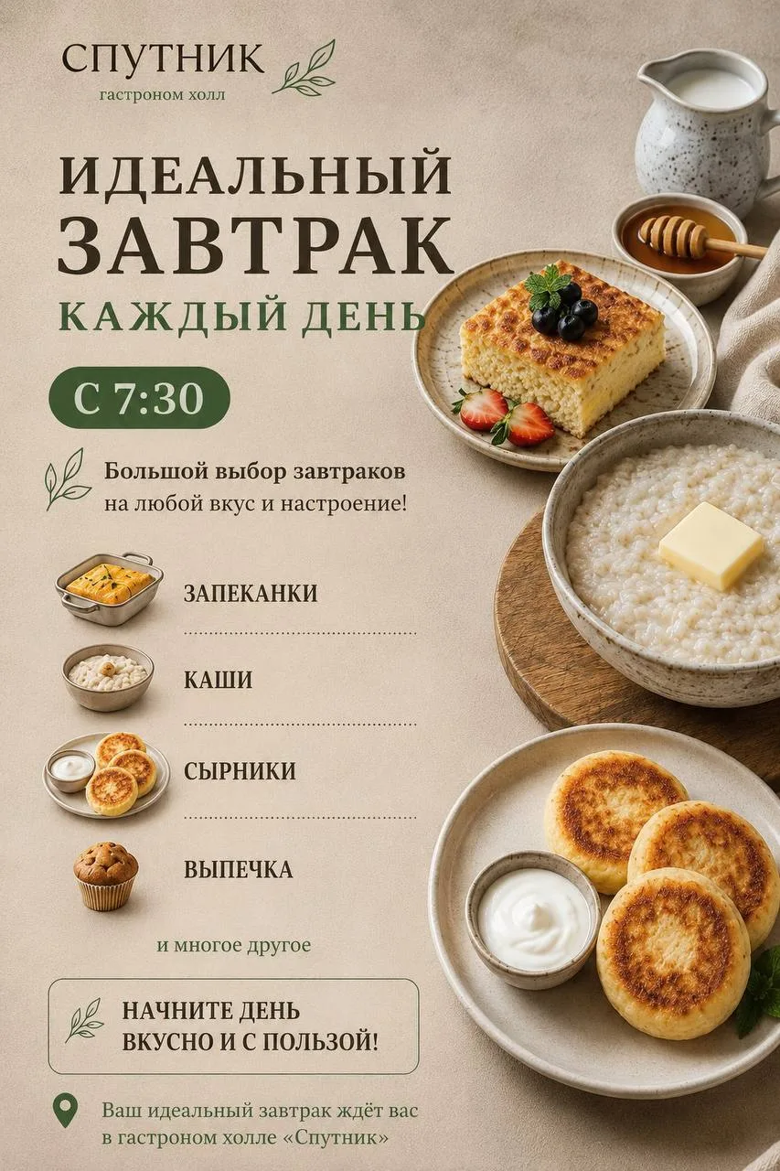 Вкусные завтраки — это про «Спутник» 💚
