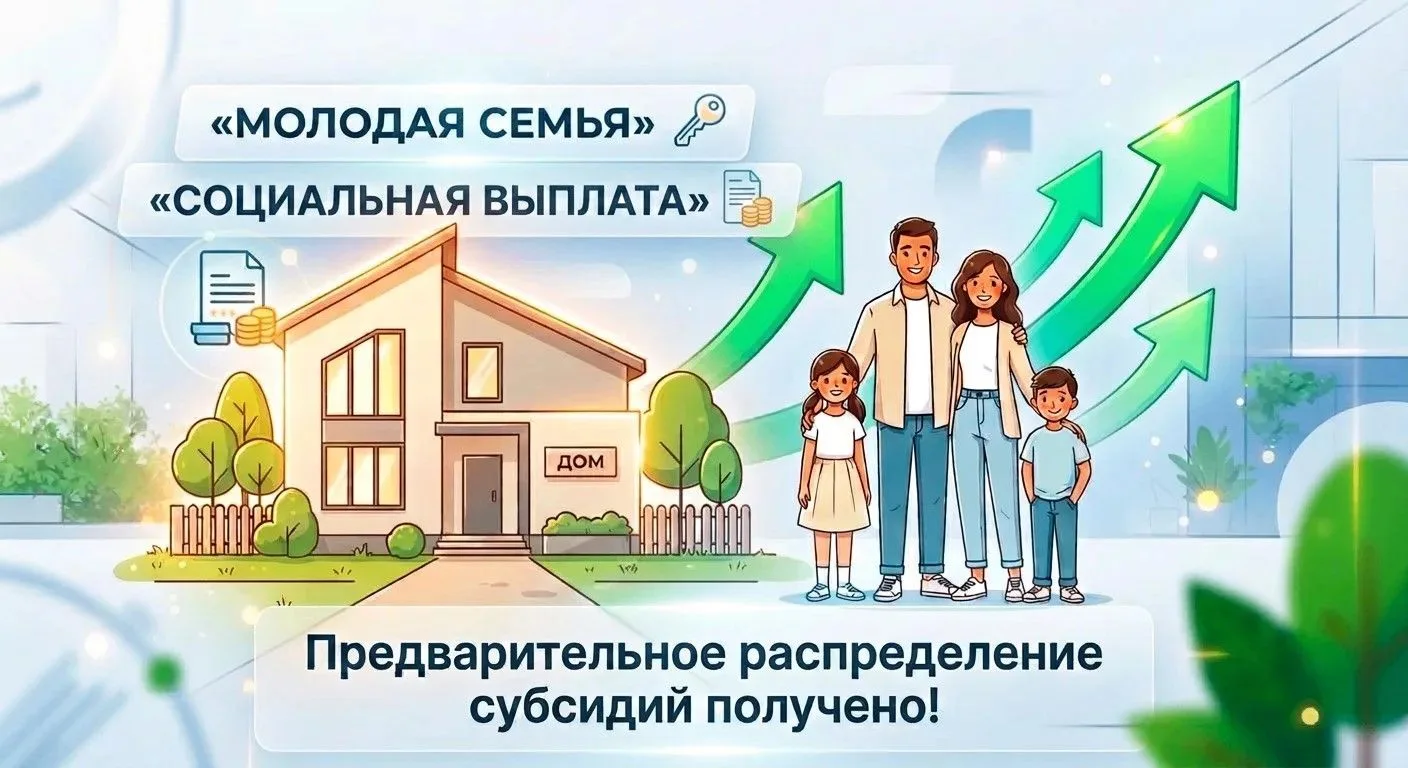 Предварительное распределение субсидий по программе “Молодая семья” на 2027 год получено