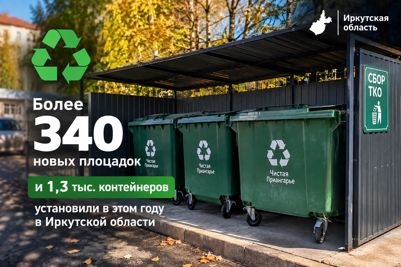 В Иркутской области с начала года обустроили 349 новых контейнерных площадок.