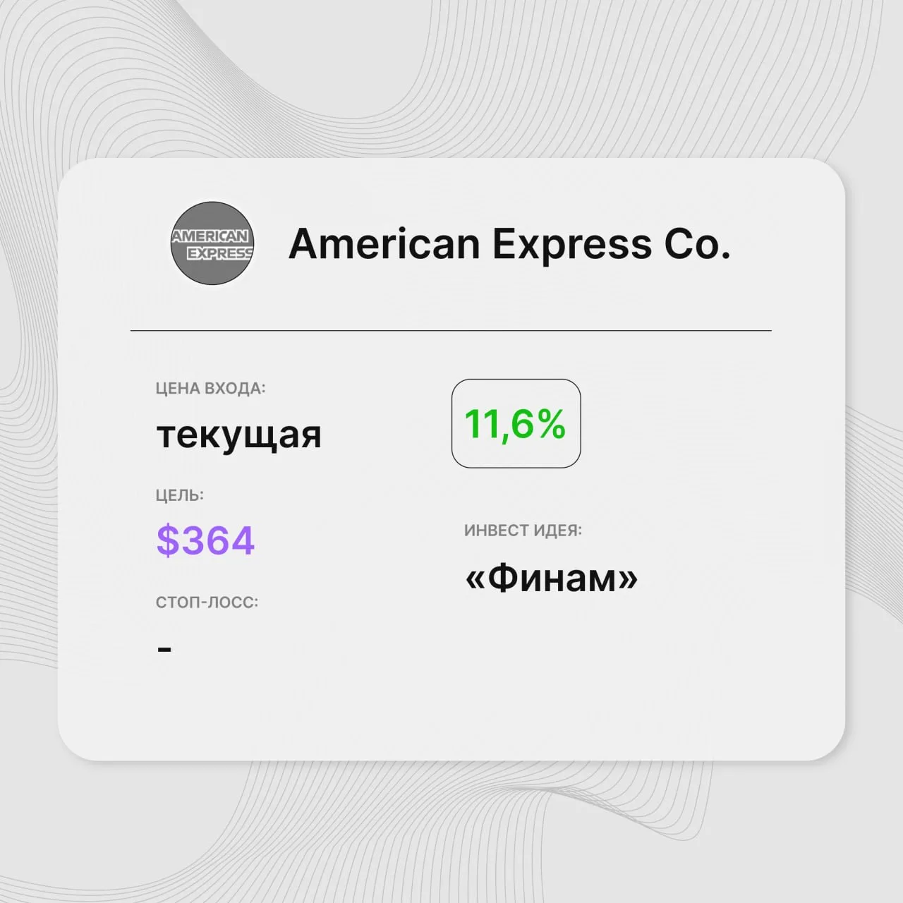 Инвест-идея по акциям American Express Co.