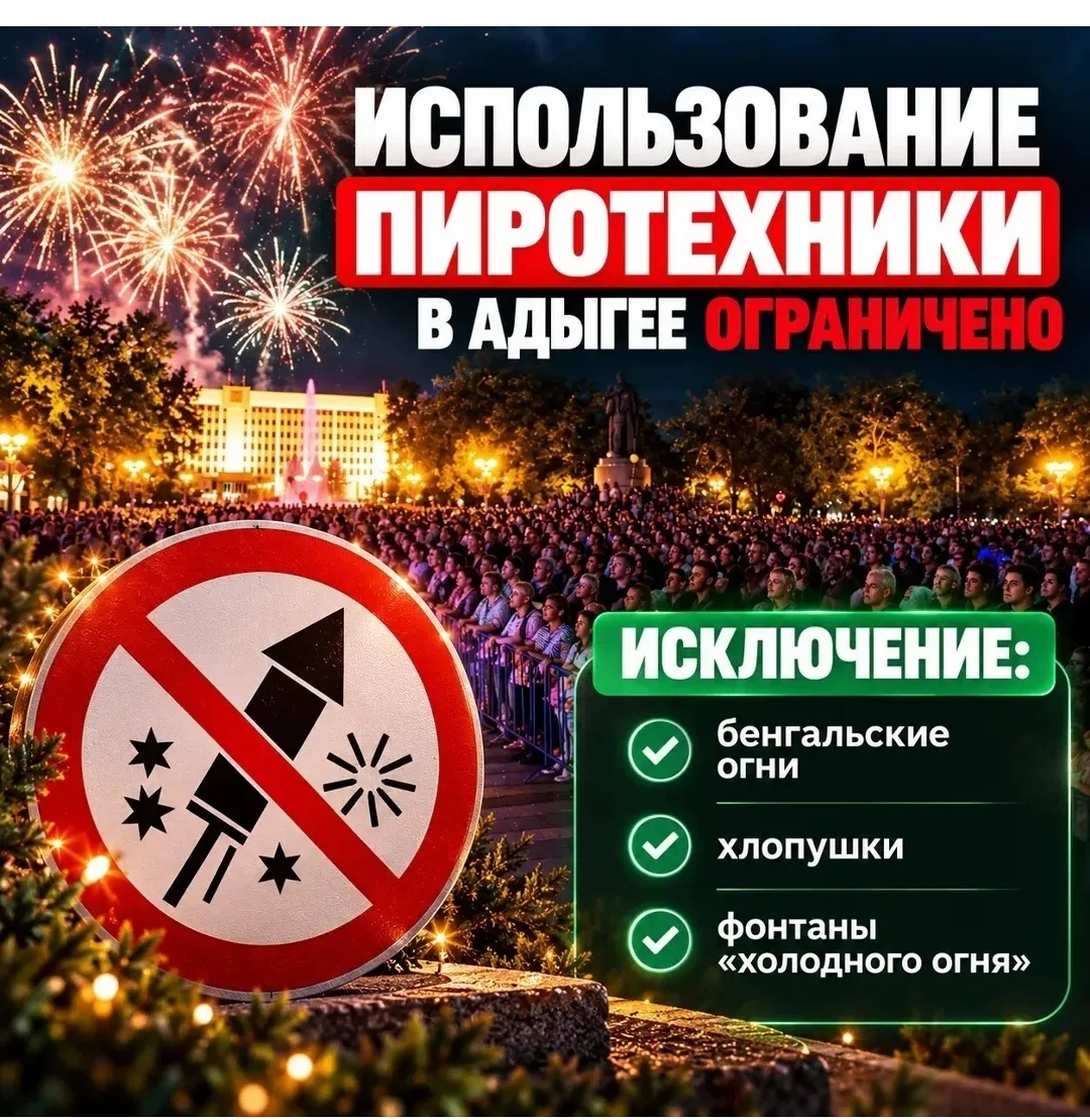 В Адыгее ограничили запуск фейерверков.