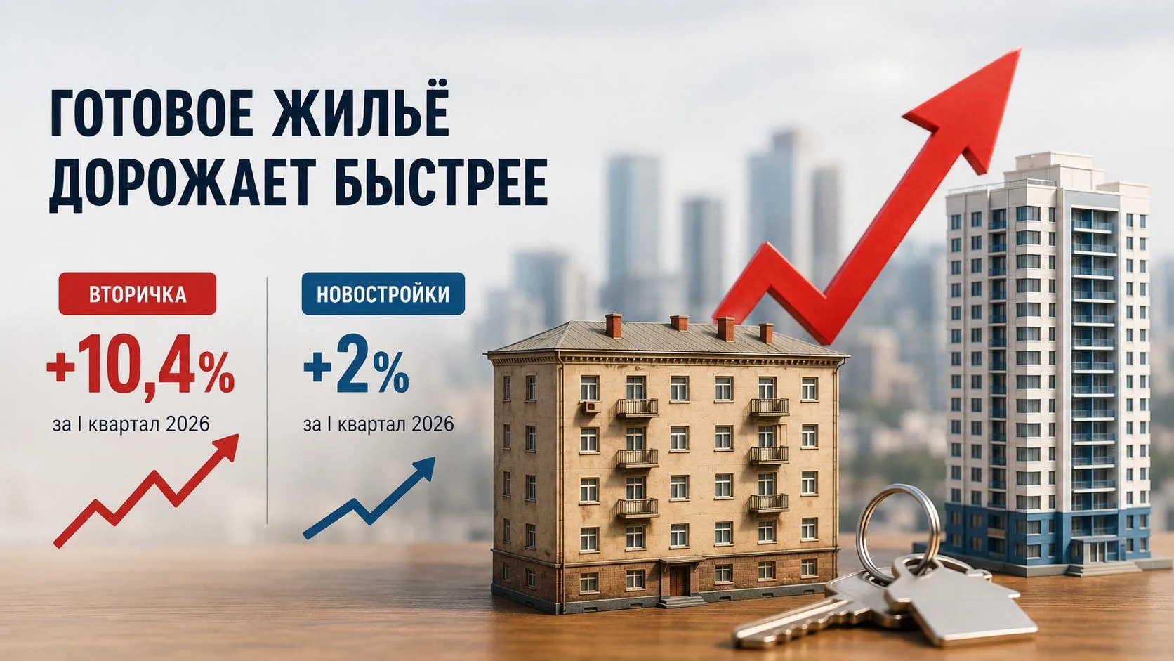 🏠 Готовое жильё дорожает быстрее новостроек