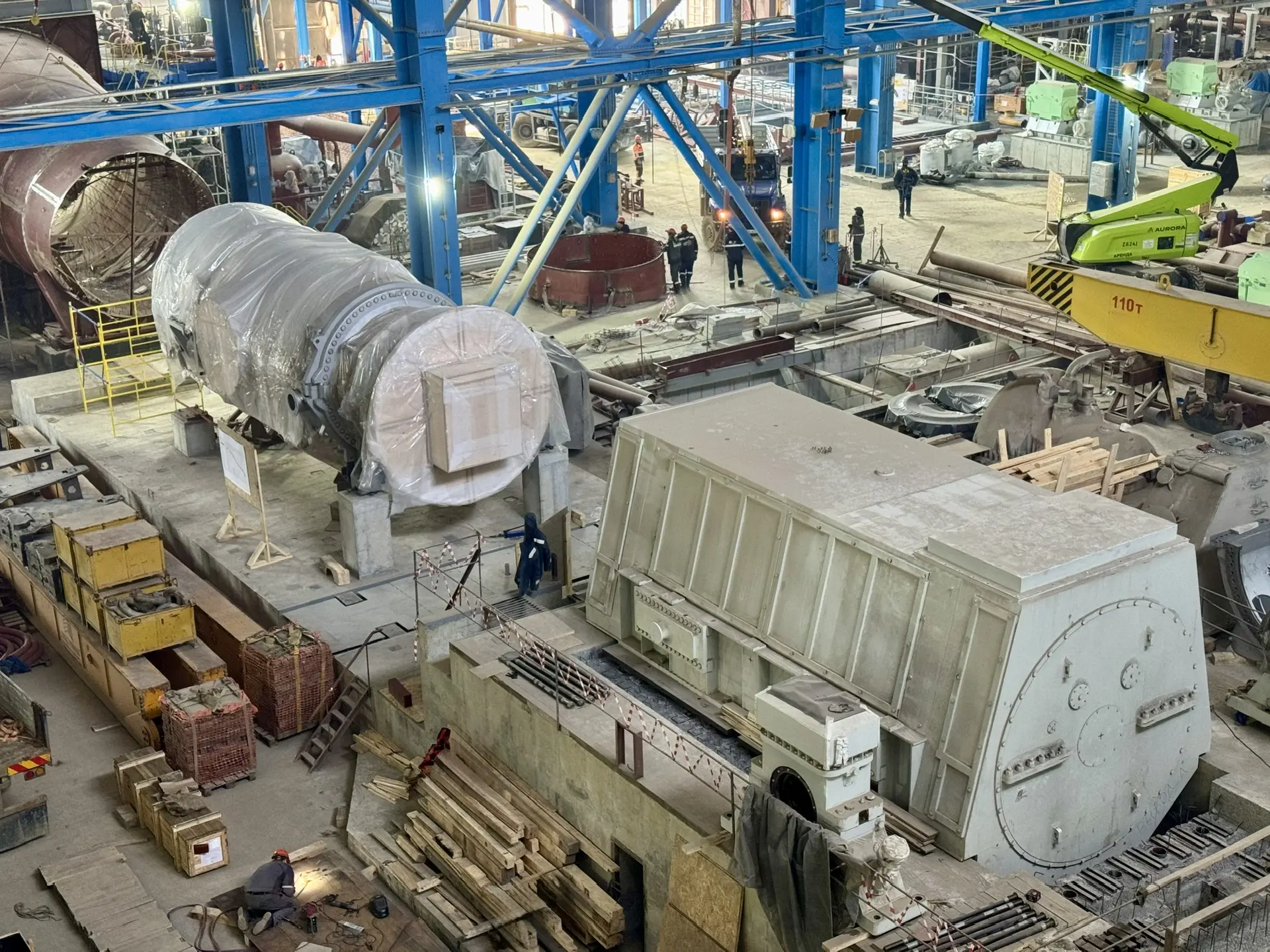 ⚙️ На строящейся Шкотовской ТЭЦ (Артёмовская ТЭЦ-2) установлена на фундамент вторая газовая турбина 