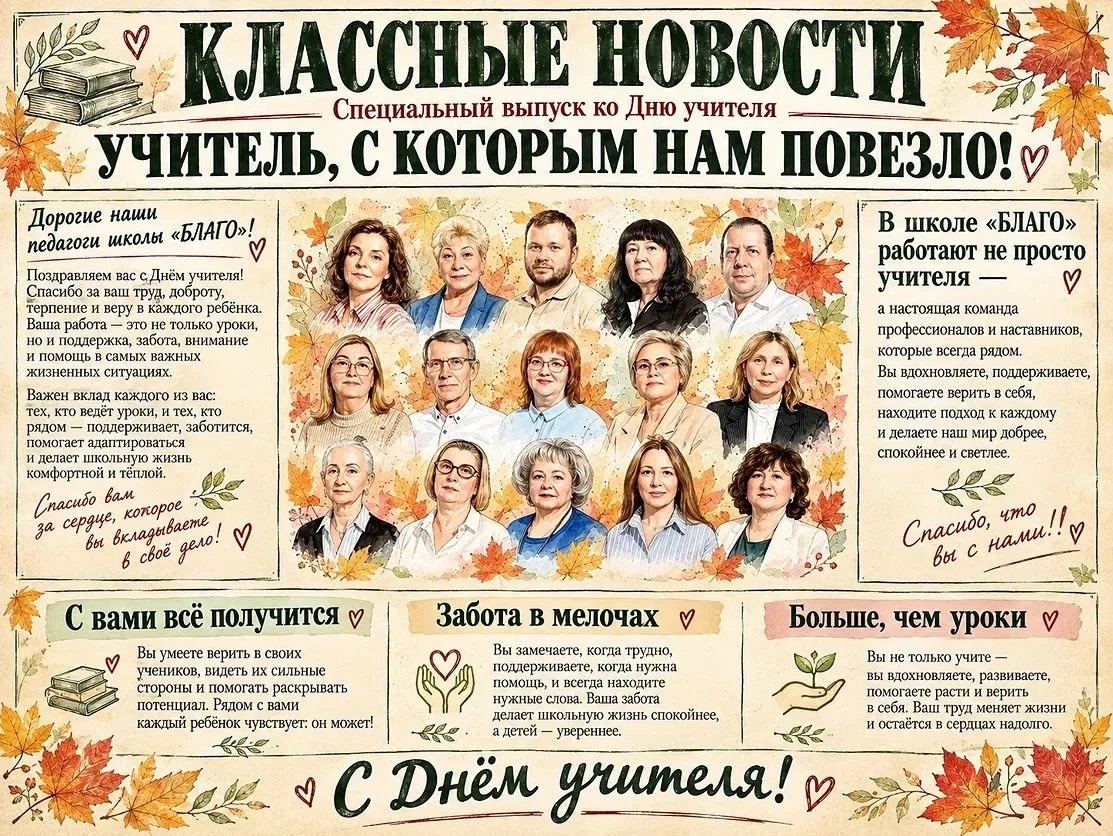 🍁 «Классные новости» – первый специальный выпуск ко Дню учителя!